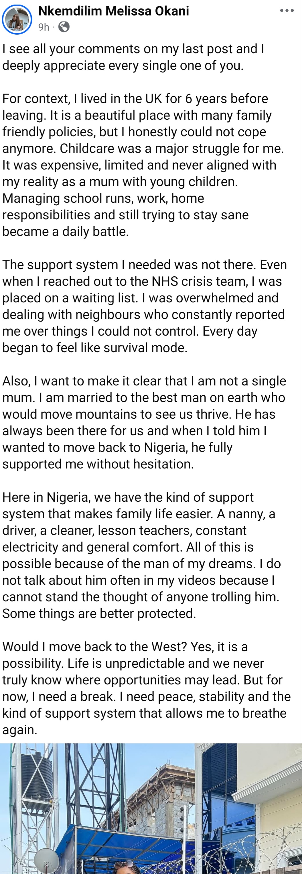 Woman who relocated back to Nigeria from UK gives reasons for her action