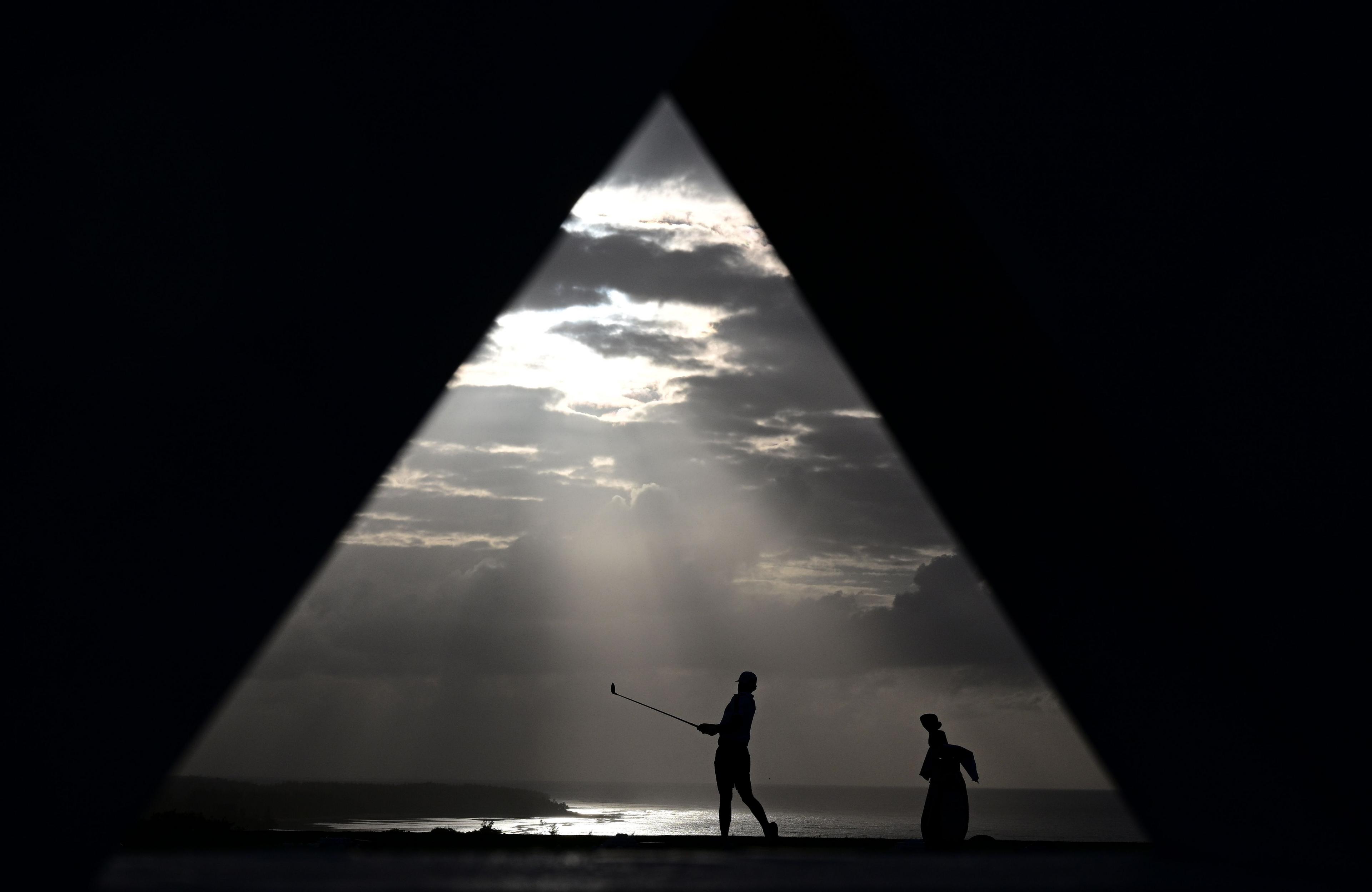 Sweden's Joakim Largergren plays a shot during the pro-am prior to the Mauritius Open at Heritage La Reserve Golf Club in Bel Ombre, Mauritius