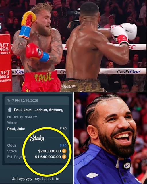 Rapper Drake loses $200,000 bet on Jake Paul to beat Anthony Joshua
