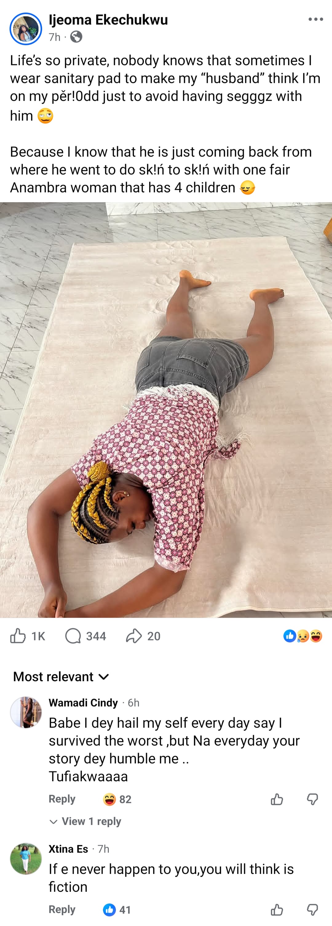 Woman reveals extent she goes to avoid s�x with her allegedly promiscuous husband