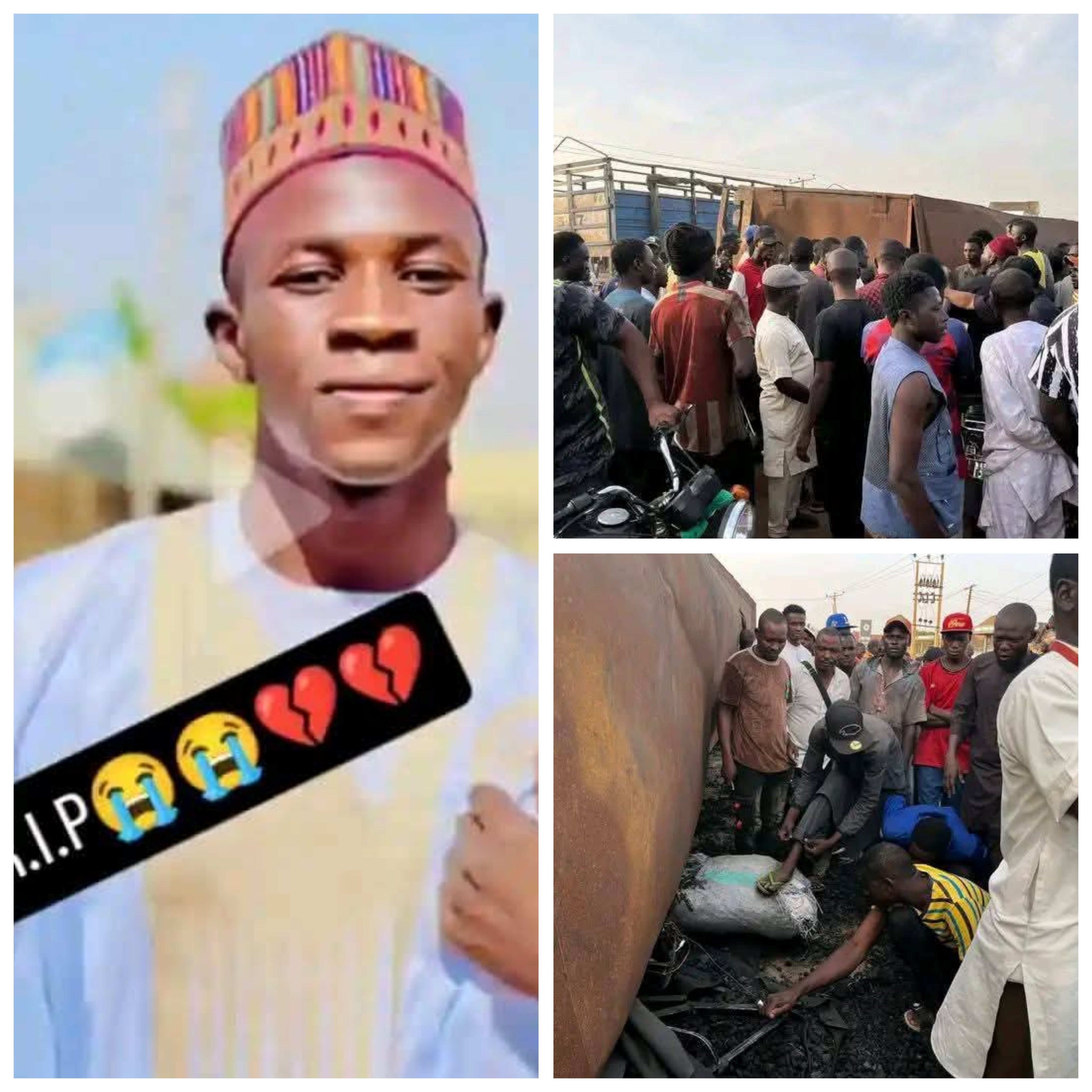 Rider and three passengers k!lled as container crushes commercial tricycle in Kaduna