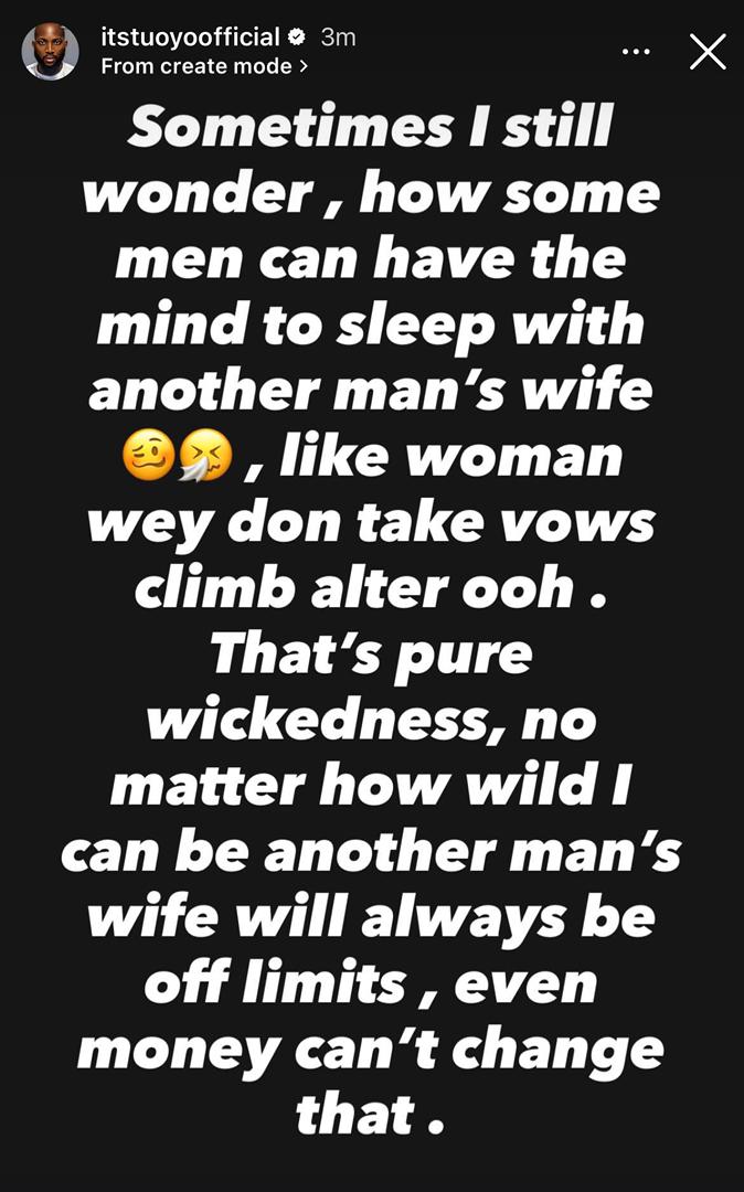I wonder how some men can have the mind to sleep with another man?s wife - BBNaija?s Tuoyo