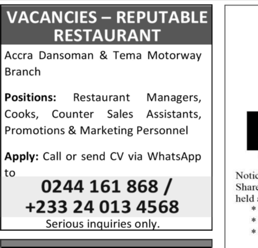 1778844339 340 Friday Advertised Jobs In Newspapers Today