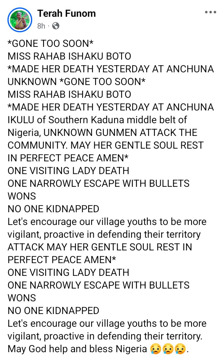 1778877067 923 Young girl klled one other injured as bandits attack Kaduna