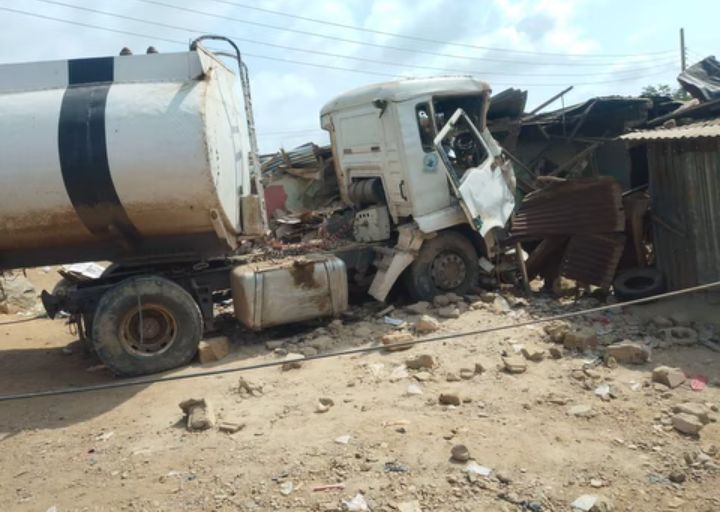 Tanker crashes into house, k!lls woman and her 10-year-old grandson in Suleja